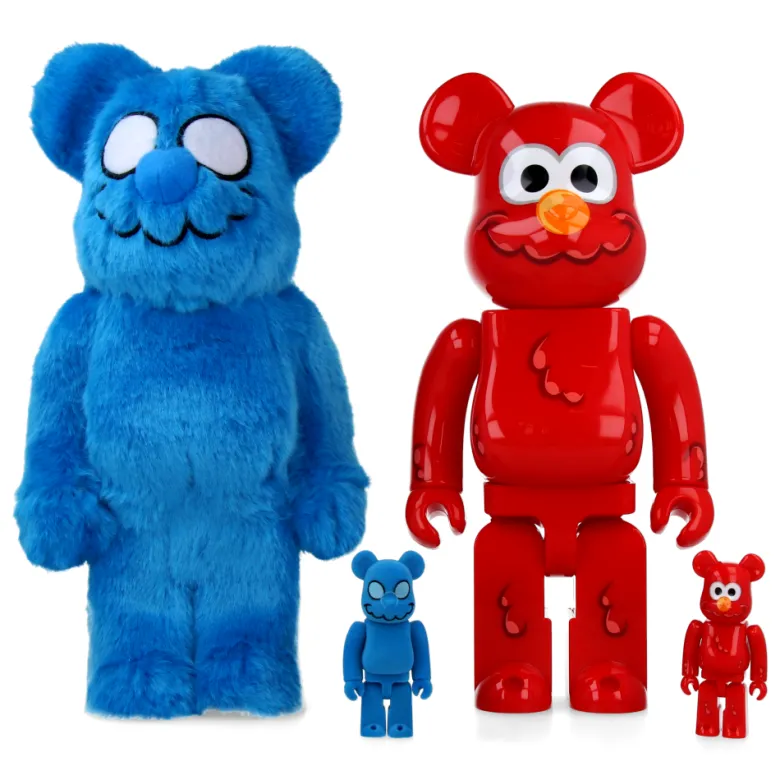 400% + 100% Bearbrick Coin Parking Delivery x Sesame Street Elmo (CPD Ver.) and Shiraishi-San (Sesame Street Ver.)