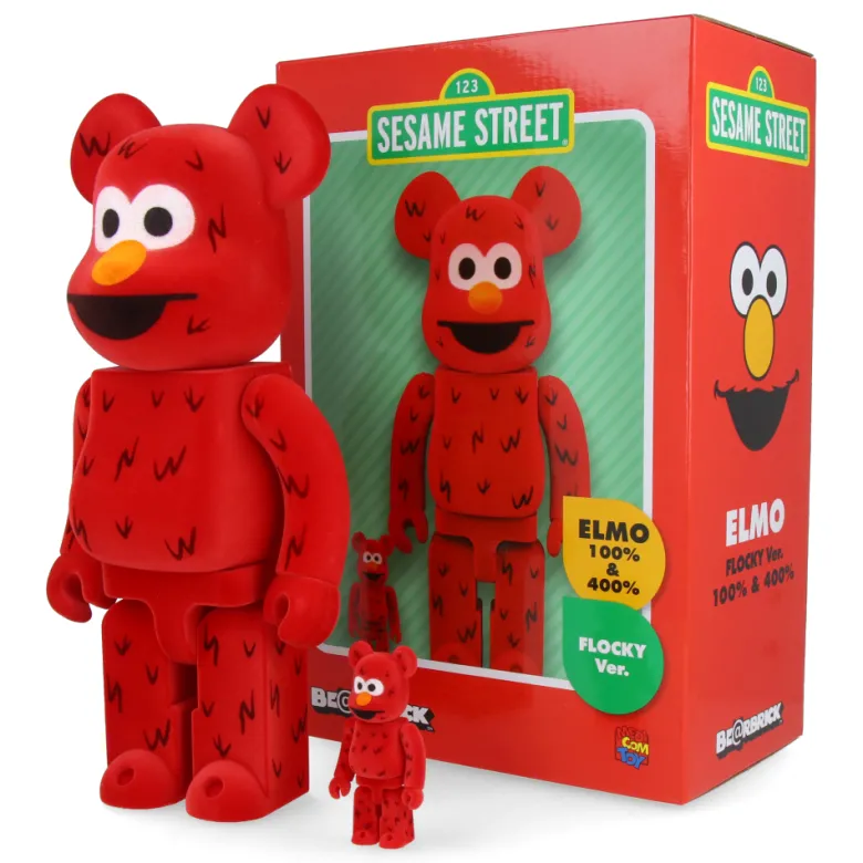 400% + 100% Bearbrick Elmo Flocky Ver.
