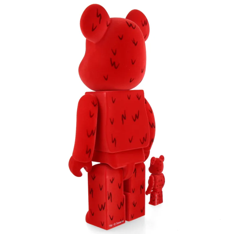 400% + 100% Bearbrick Elmo Flocky Ver.