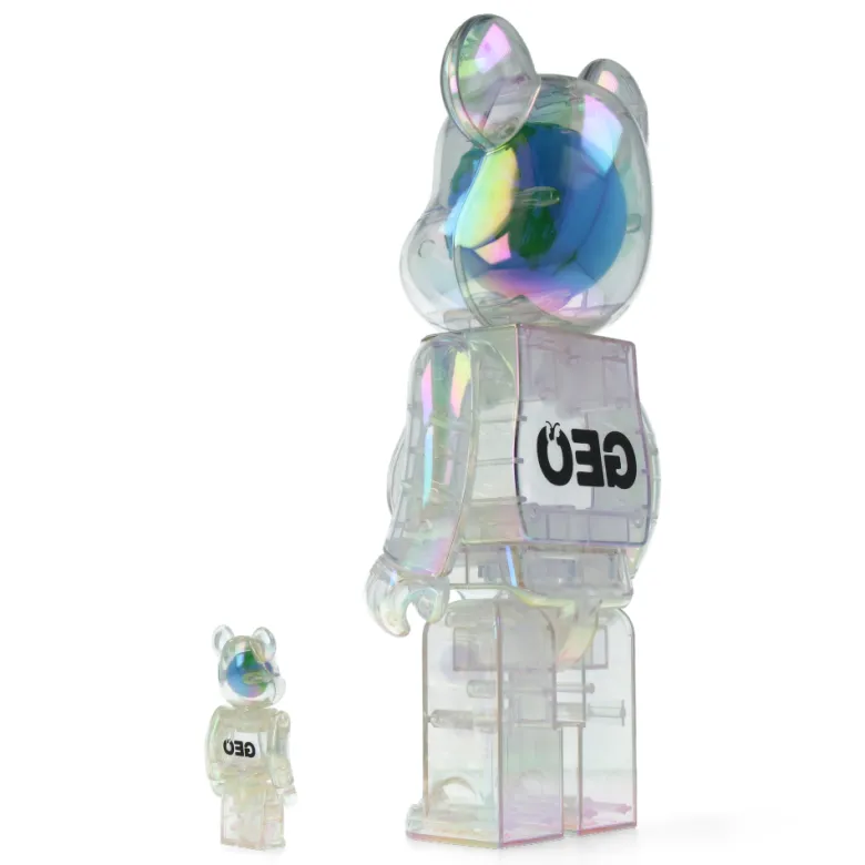 400% + 100% Bearbrick Geo Earth - Medicom Toy x Geo