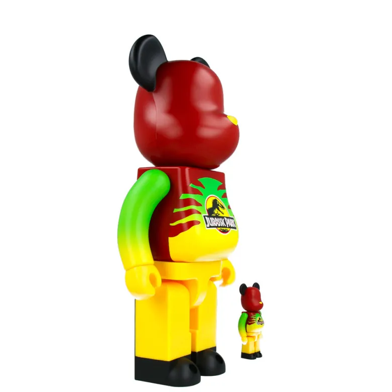 400% + 100% Bearbrick Jurassic Park (Green & Yellow)
