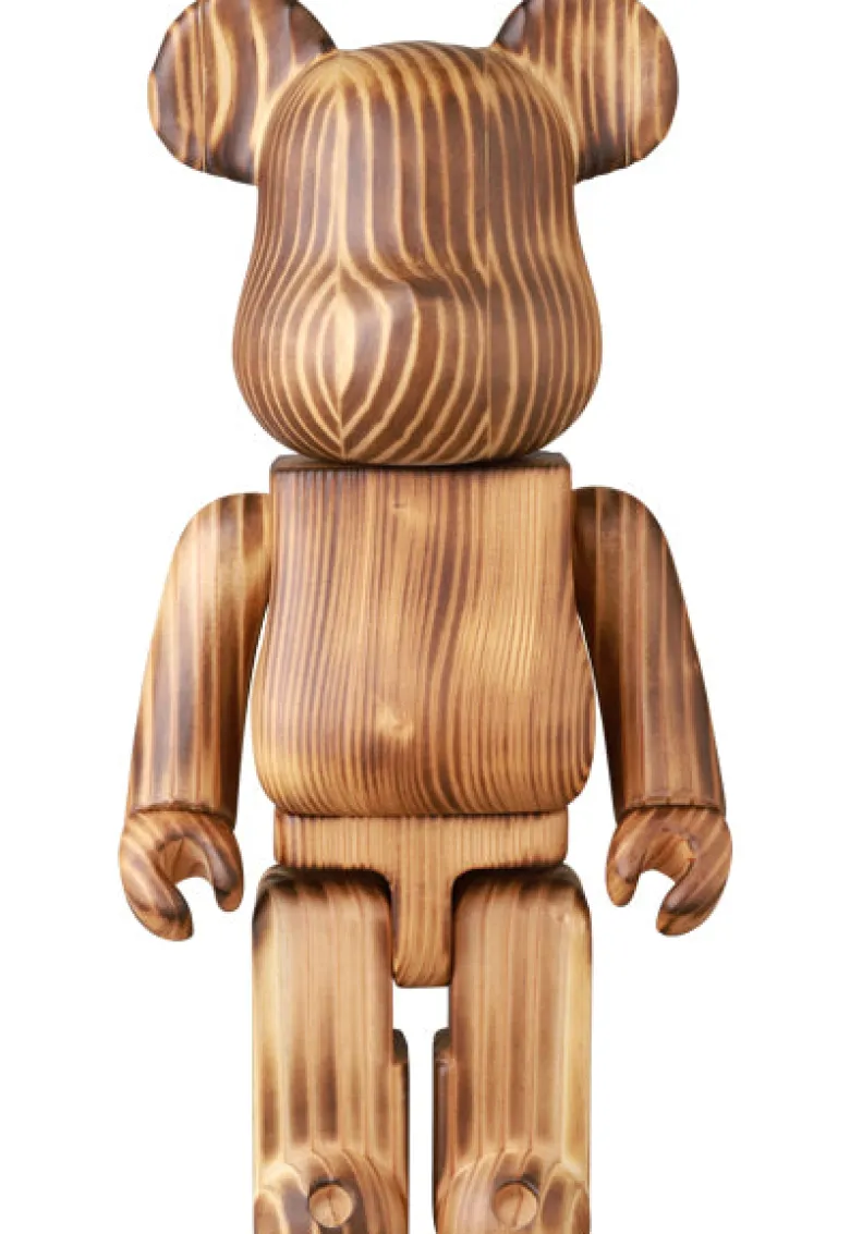 400% Bearbrick Karimoku Burn Wood