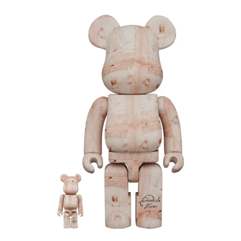 400% + 100% Bearbrick Leonardo Da Vinci - L'homme de Vitruve