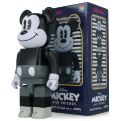 400% Bearbrick Mickey Mouse Black & White - Mickey Mouse & Friends