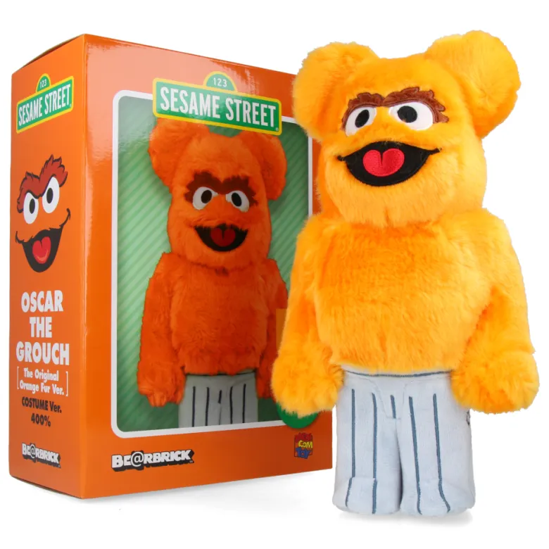 400% Bearbrick Oscar the Grouch - Costume Version (Orange) - Sesame Street