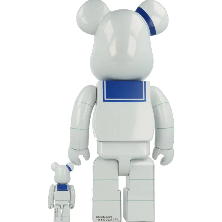 400% + 100% Bearbrick Stay Puft Marshmallow Man White Chrome (SOS Fantômes)