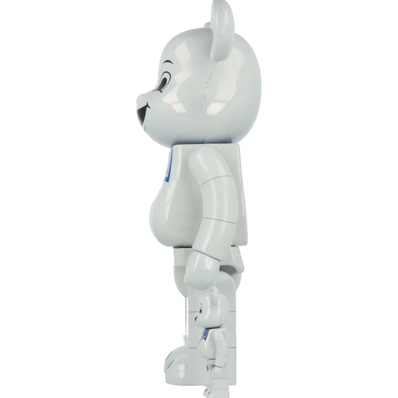 400% + 100% Bearbrick Stay Puft Marshmallow Man White Chrome (SOS Fantômes)