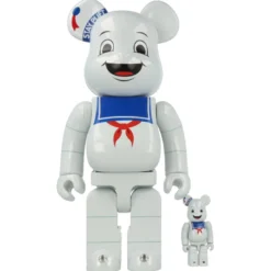 400% + 100% Bearbrick Stay Puft Marshmallow Man White Chrome (SOS Fantômes)