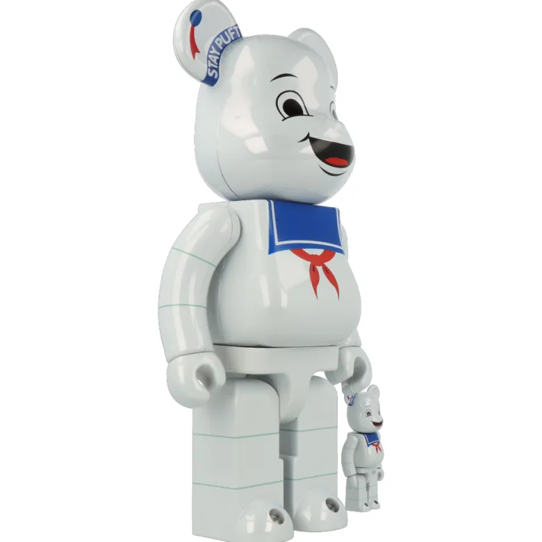 400% + 100% Bearbrick Stay Puft Marshmallow Man White Chrome (SOS Fantômes)
