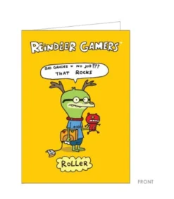 Reindeer Gamers - Carte de Voeux Jaune