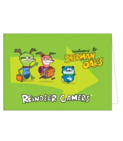 Reindeer Gamers - Carte de Voeux Verte