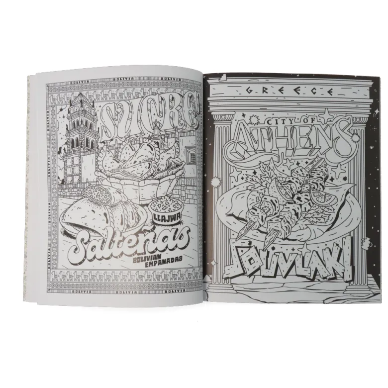 Street Food Coloring Book